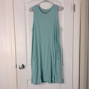 2x tank dress midi length coral blue